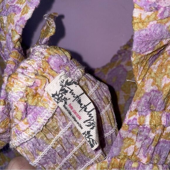 Free People XS Juniper Smocked Bodycon Slip Ditsy Floral Boho Swiftie - Picture 10 of 11